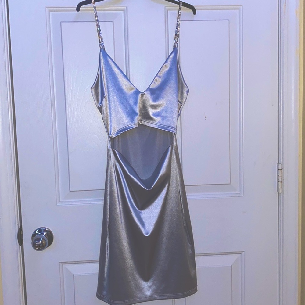Silver Silk Dress